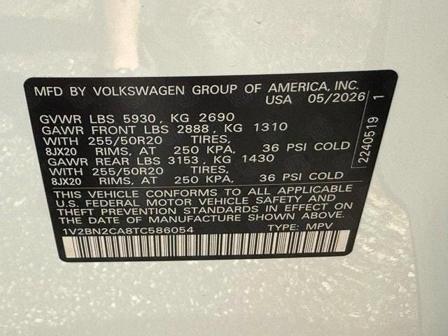 2026 Volkswagen Atlas 2.0T SEL