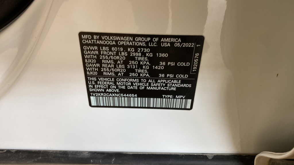 2022 Volkswagen Atlas 3.6L V6 SE w/Technology