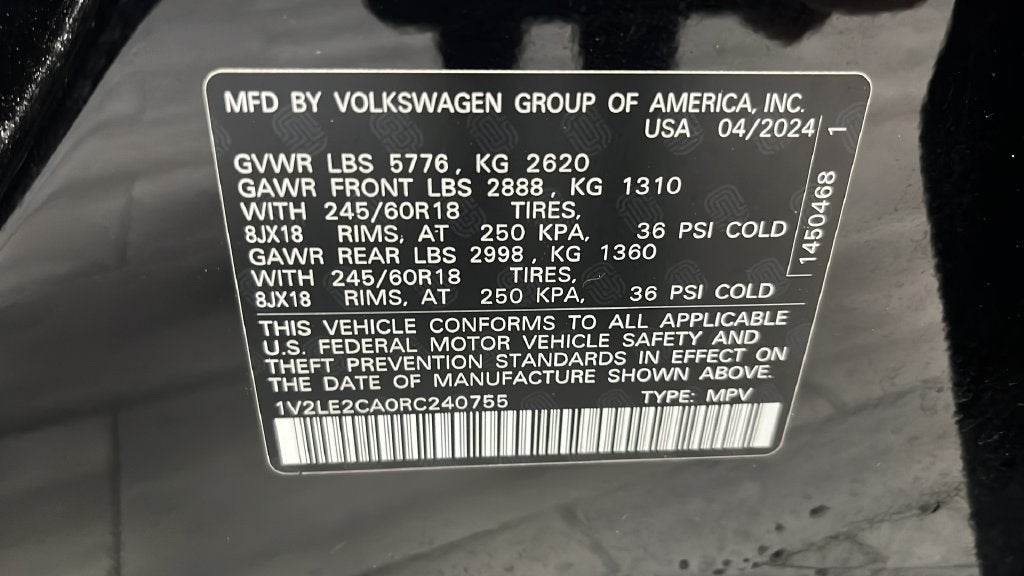2024 Volkswagen Atlas Cross Sport 2.0T SE
