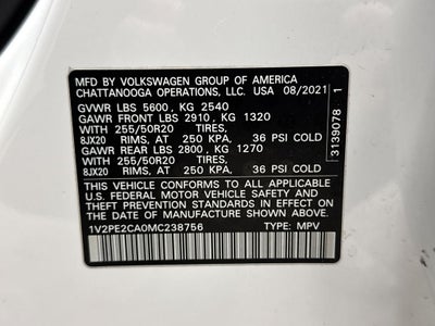 2021 Volkswagen Atlas Cross Sport 3.6L V6 SE w/Technology R-Line