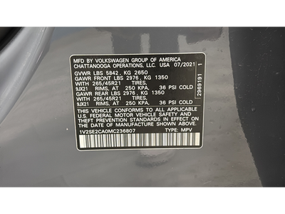 2021 Volkswagen Atlas Cross Sport 3.6L V6 SEL R-Line