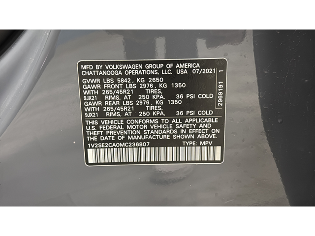 2021 Volkswagen Atlas Cross Sport 3.6L V6 SEL R-Line