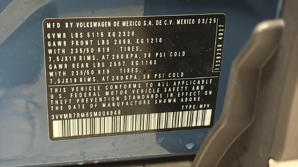 2025 Volkswagen Tiguan 2.0T SE